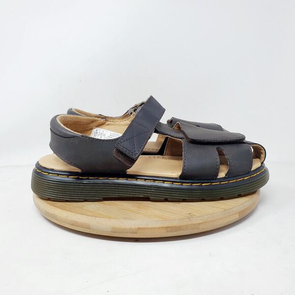 Dr Martens Sandals Womens 6 Moby‎ Brown Leather Chunky Platform Fisherman Shoes - Picture 6 of 12